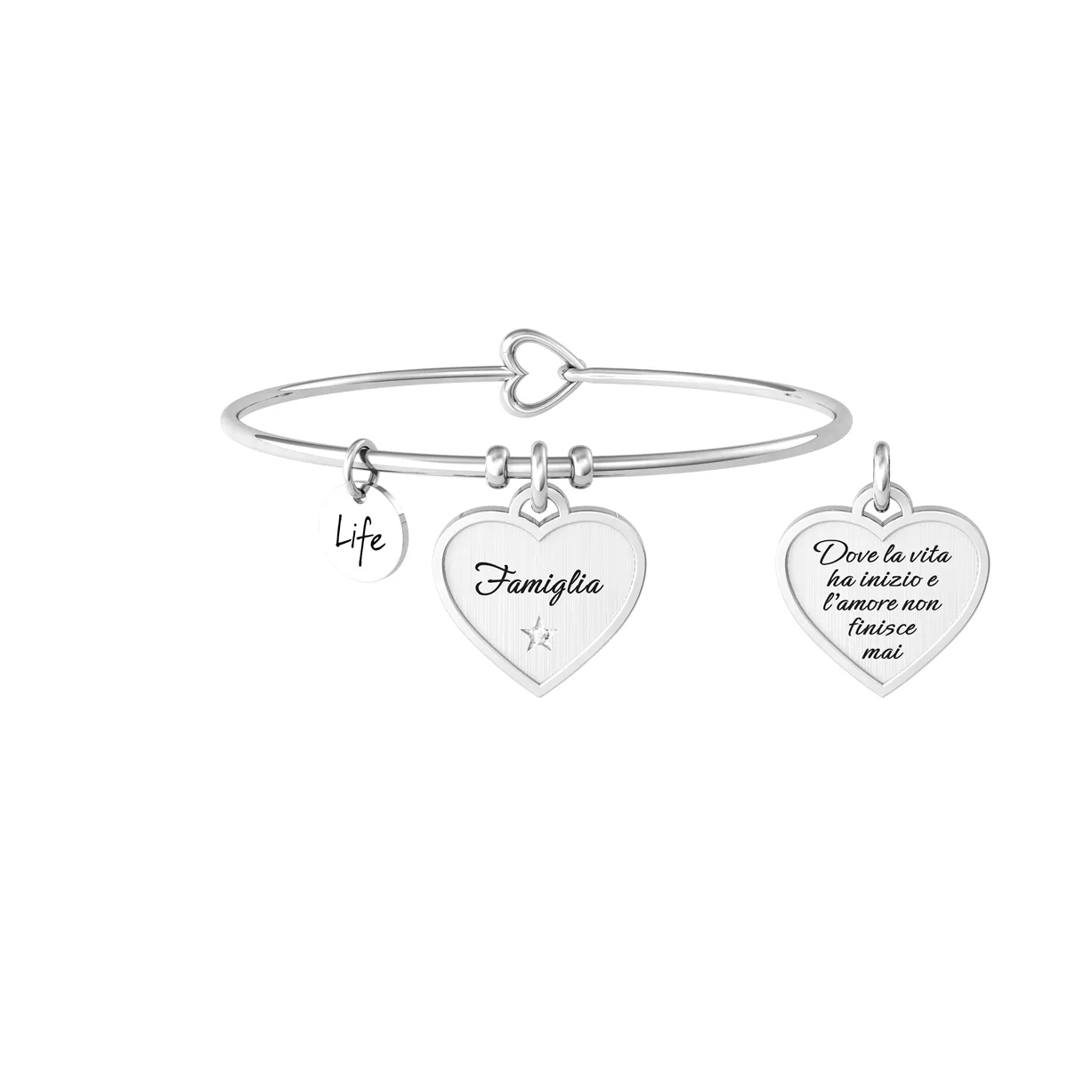 Bracciale Donna Kidult Family Famiglia Dove L'amore Non Finisce Mai