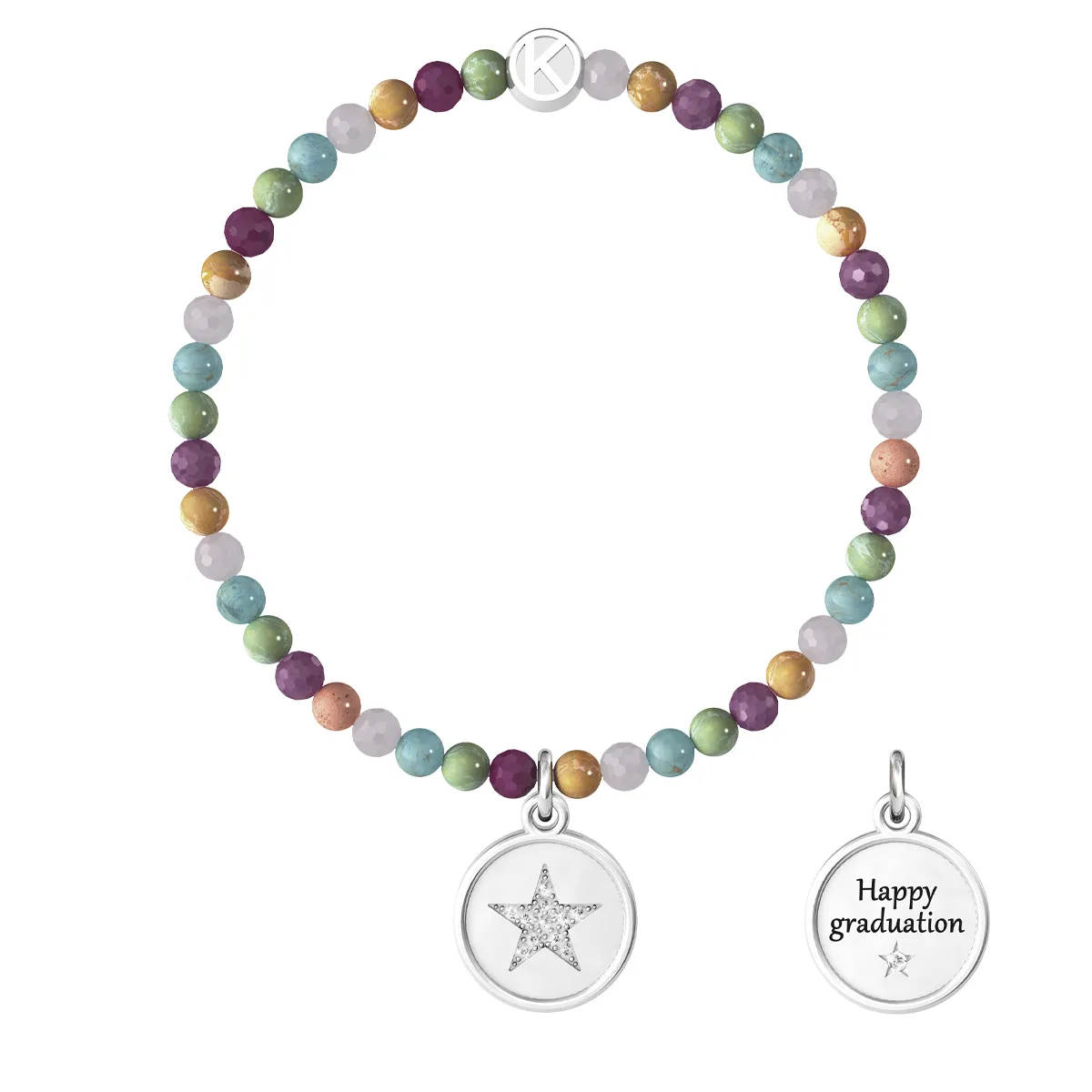 Bracciale Donna Kidult Special Moments Happy Graduation con Pietre Multicolor e Ciondolo