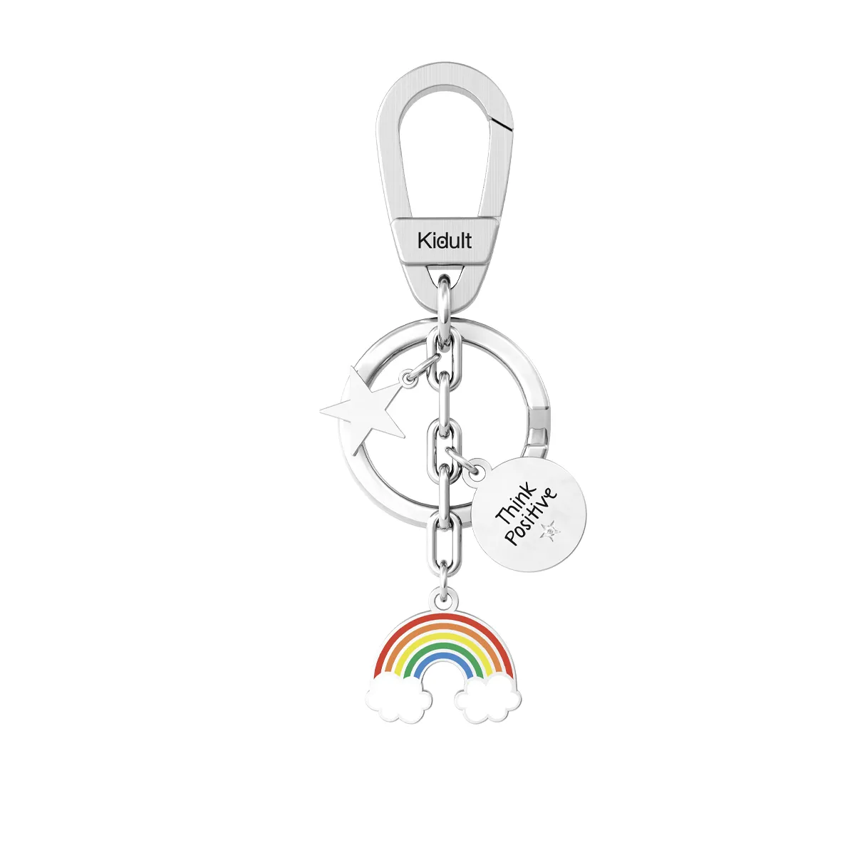 Portachiavi Donna Kidult Symbols in Acciaio Think Positive