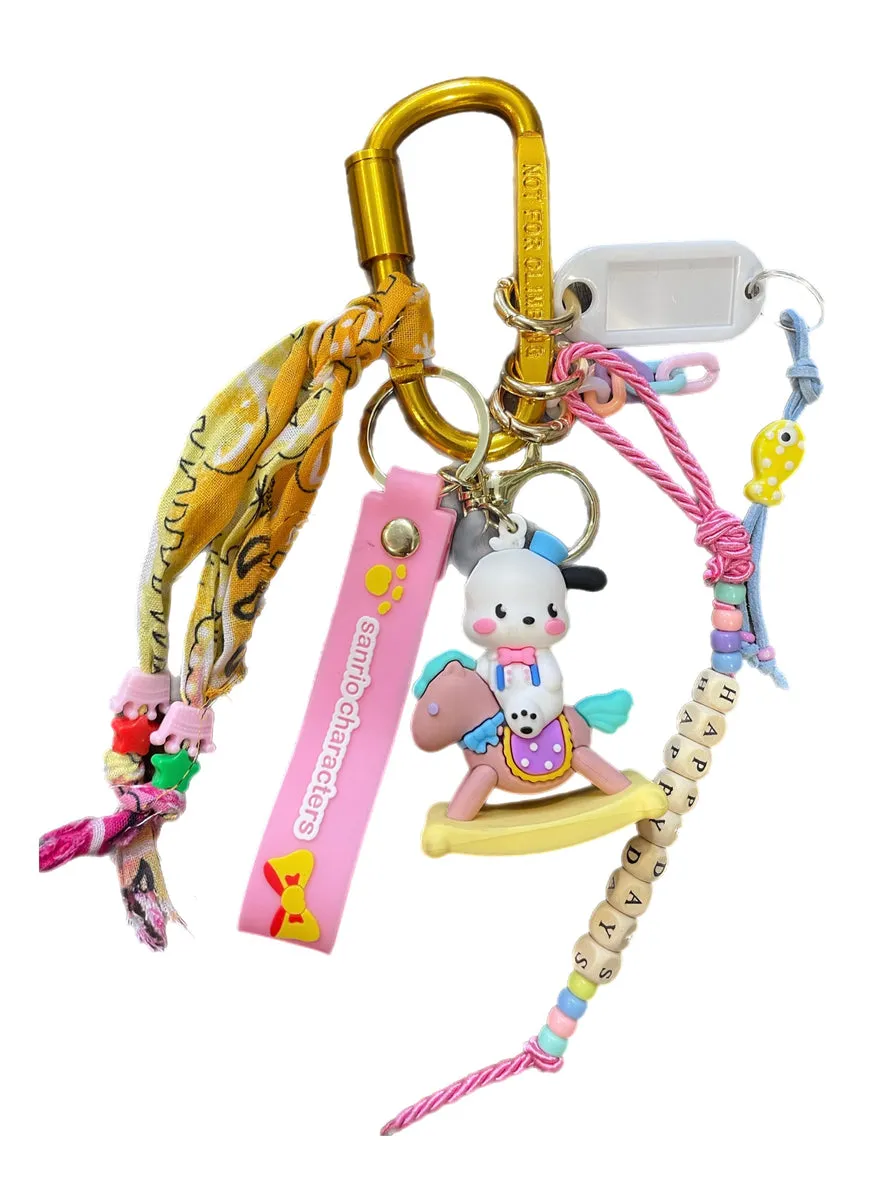 Pimp your Bag Keychain charms per borsa e portachiavi Pochacco cavalluccio a dondolo