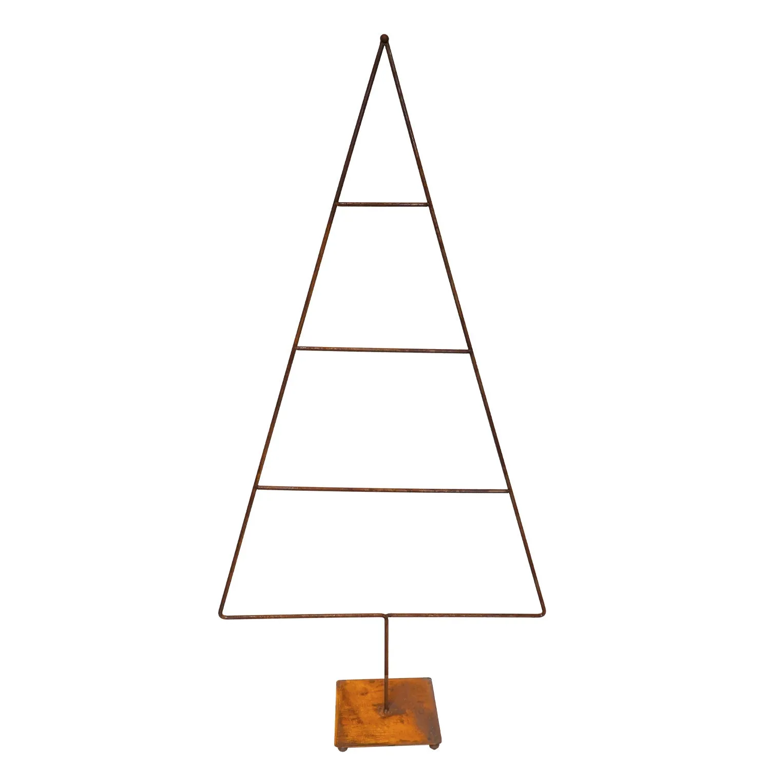 Schlichter Tannenbaum / Weihnachts- und Dekobaum aus Edelrost 'Crossbar' | B 64 x H 130 cm | 3 Querstangen zum Behängen | In- und Outdoor geeignet | Made in Germany