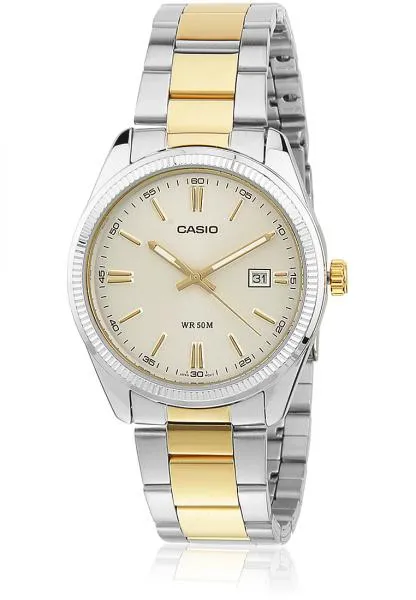 Orologio Uomo CASIO MTP-1302SG-7A Bracciale Acciaio Bicolor Dorato Gold