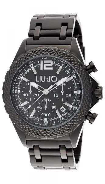 Orologio Uomo LIU JO Luxury DERBY TLJ835 Chrono Bracciale Acciaio Nero Oversize
