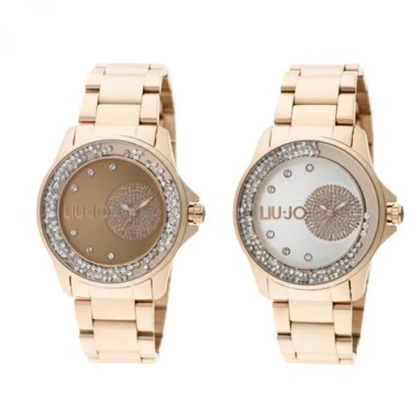 Orologio Donna LIU JO Luxury DANCING Acciaio Rosè Silver Swarovski NEW