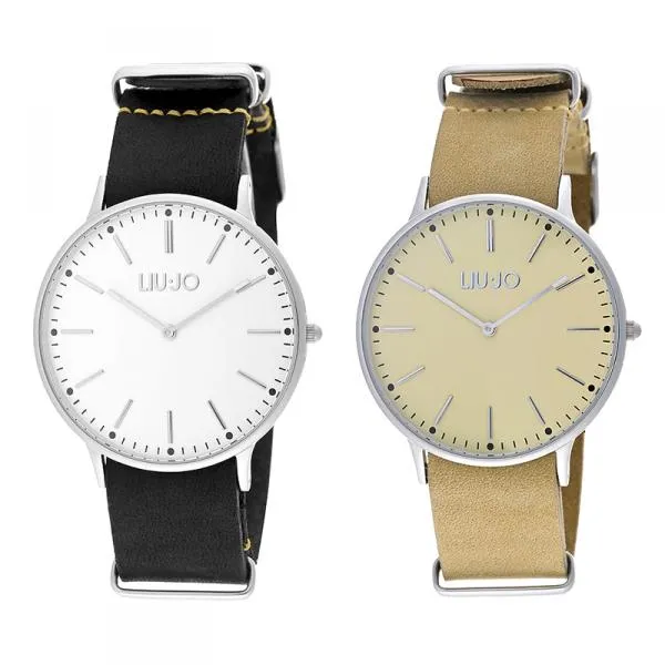 Orologio Uomo LIU JO Luxury NAVY Vera Pelle Nero Beige Bianco Classico