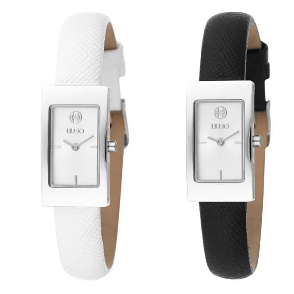 Orologio Donna LIU JO Luxury DIANA Vera Pelle Nero Bianco Classico NEW