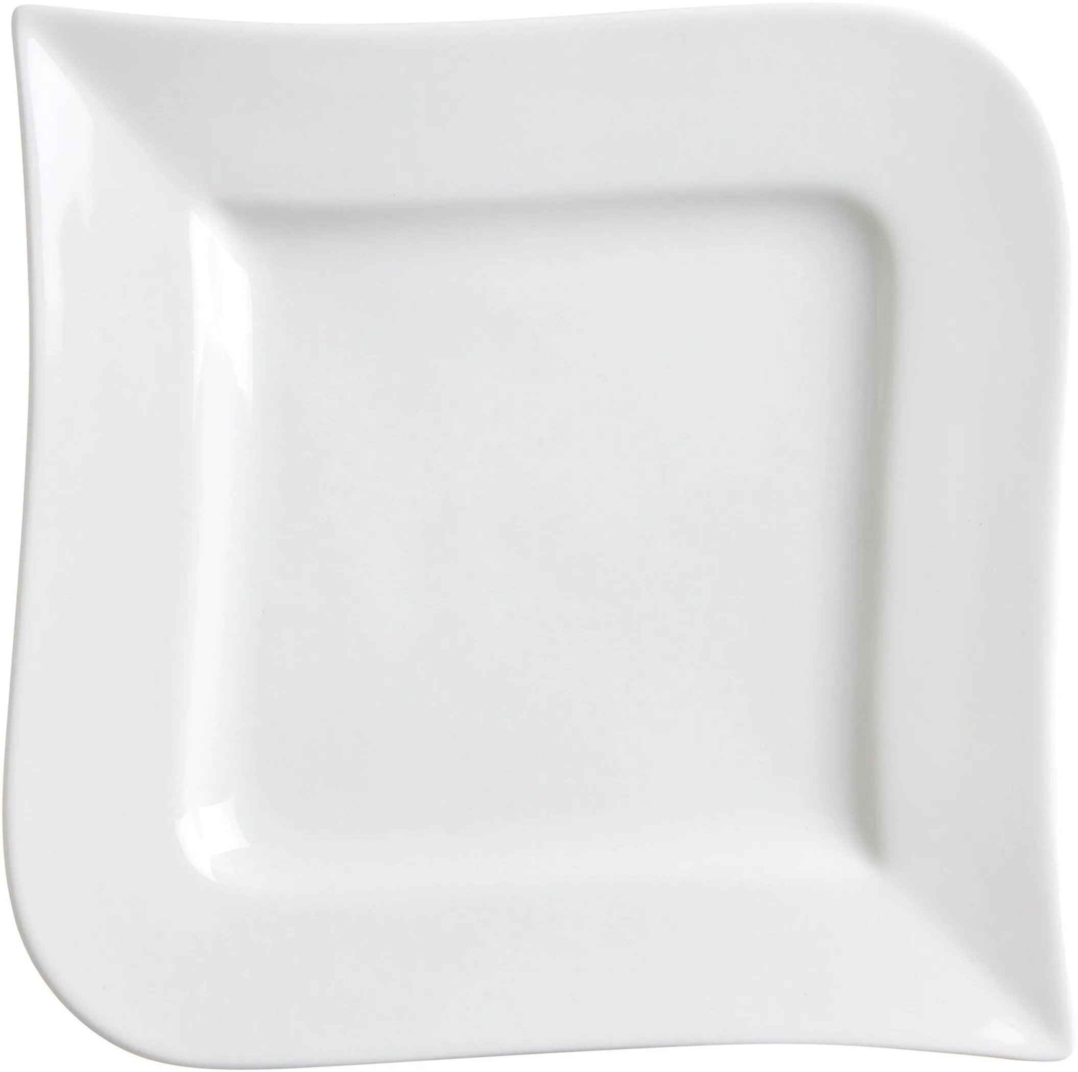 Beilagenteller Melodie weiß geschwungener Form eckig 17 x 17 cm