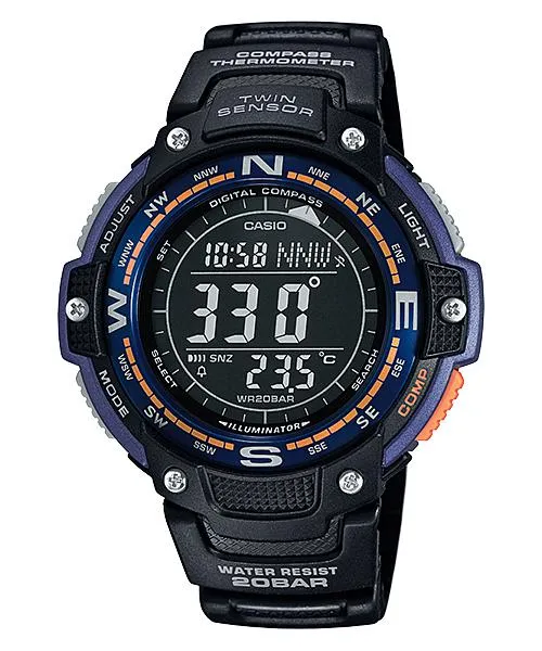 Orologio CASIO SGW-100-2BER Chrono Bussola Termometro Silicone Nero Sub 200mt