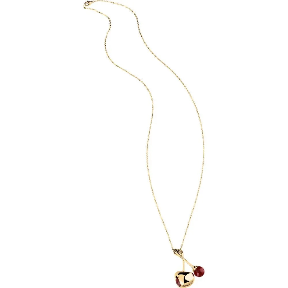 Collana Donna BREIL RED TJ1857 Acciaio Gold Dorato Ciliegia Cherry Charm Rosso
