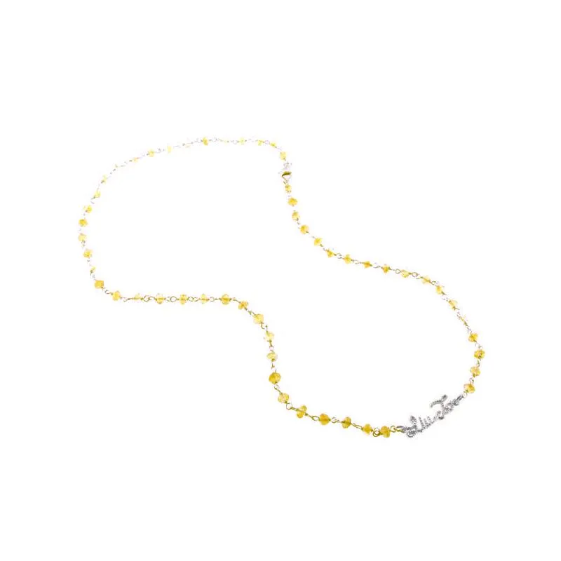 Collana Girocollo Donna LIU JO Luxury LJ228 Argento 925% Pietre Gialle Quarzo