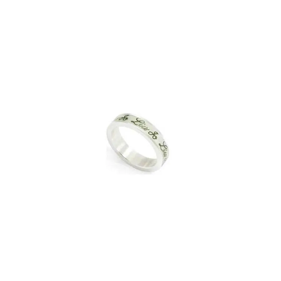 Anello Fedina LIU JO LUXURY LJ245M14 Argento 925% Donna Logo Bianco Smaltata