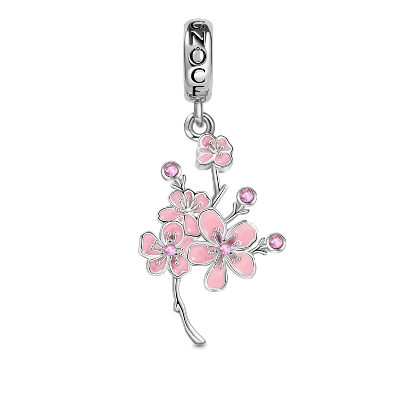Charm Ciondolo Ciliegio Orientale Fiore in Argento S925