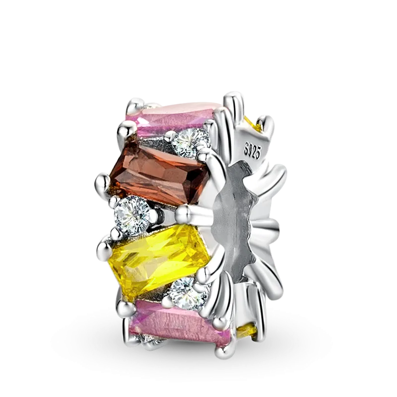 Stopper Colorato In Argento S925 con Pietre Per Bracciale da Donna