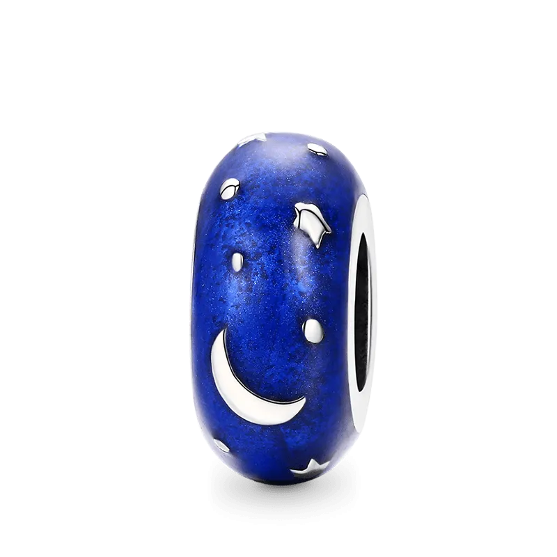 Stopper Cielo Stellato Azzurro In Argento S925 Per Bracciale da Donna