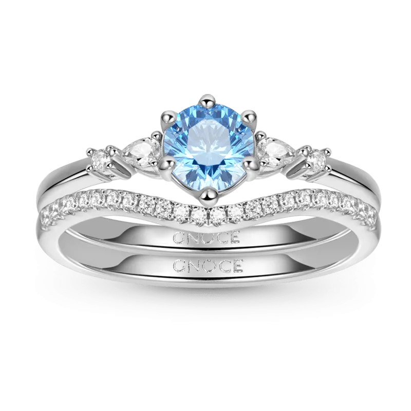 Gnoce Set Di Anelli Impilabili Dal Taglio Rotondo