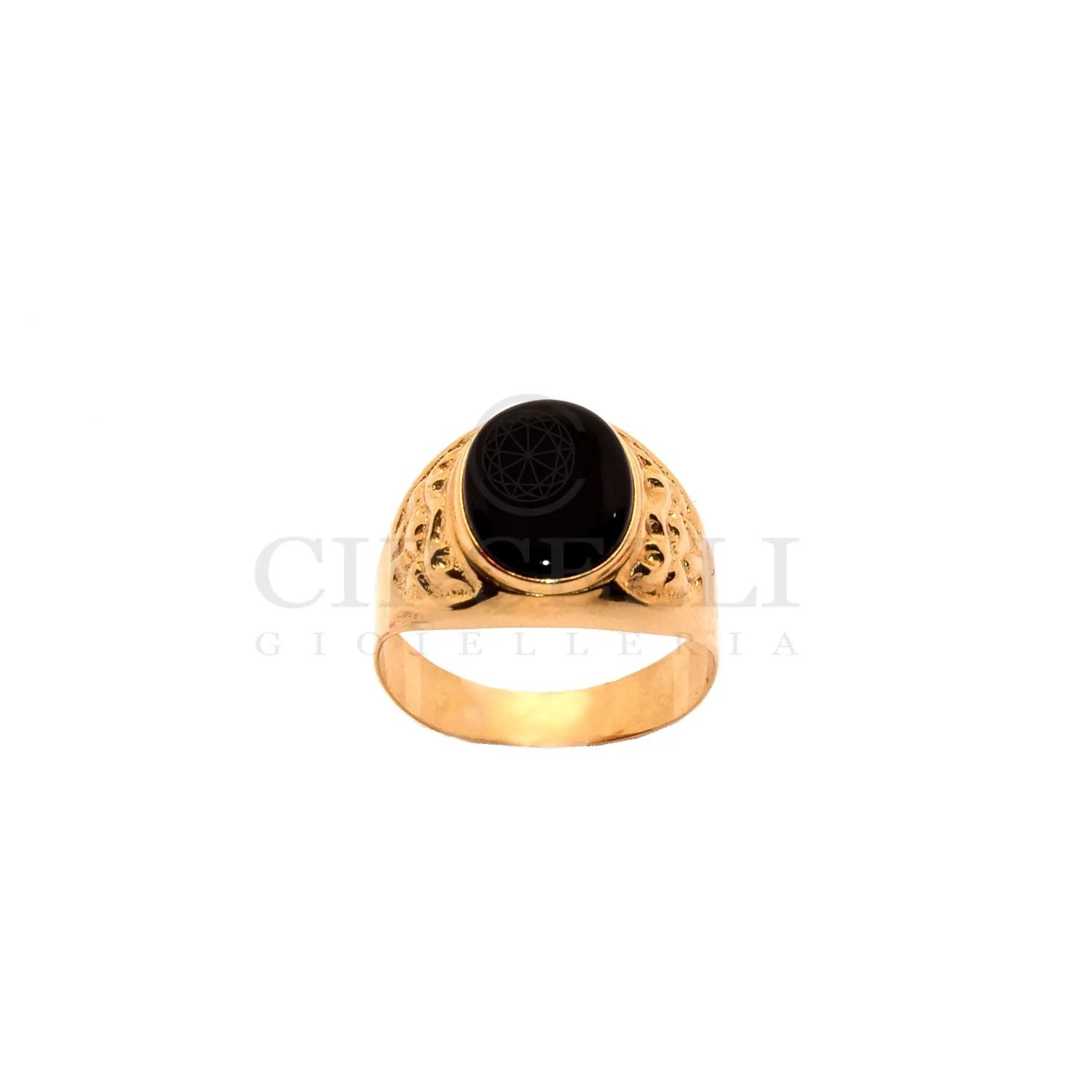 anello uomo con onice oro 18k