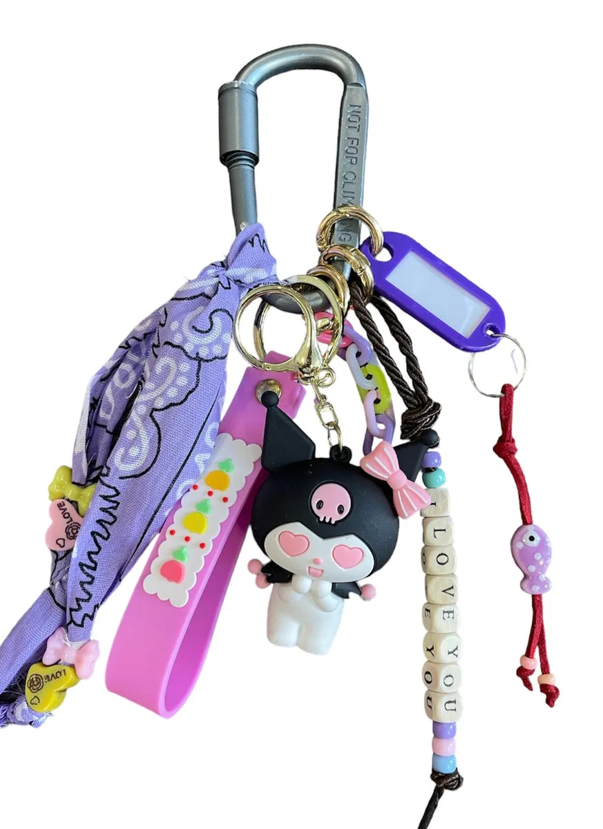 Pimp your Bag Keychain charms per borsa e portachiavi kuromi occhi a cuore