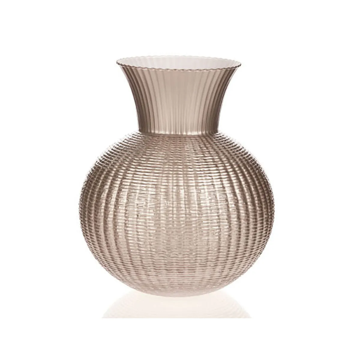 Vaso in vetro artistico colore tortora modello Ophelia