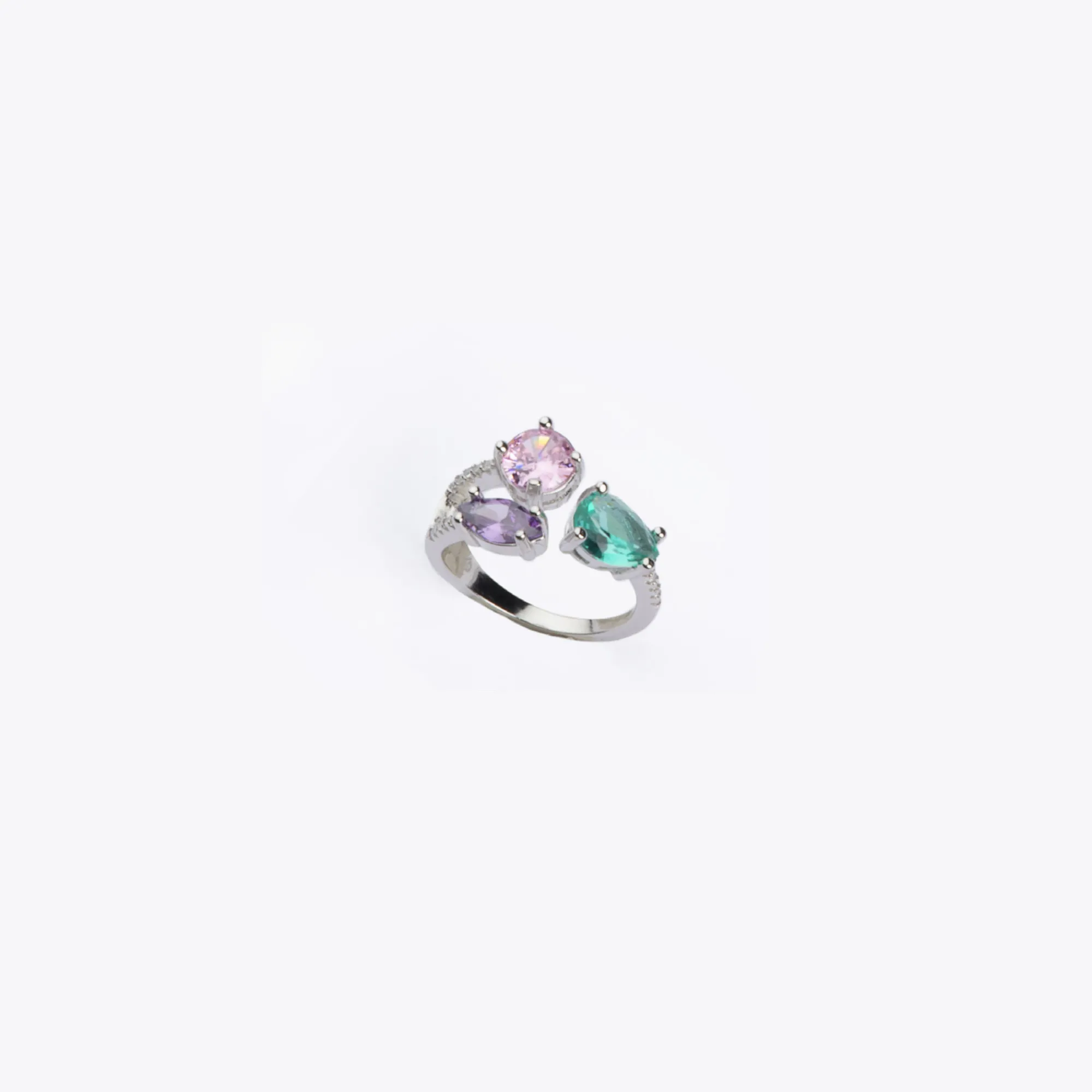 Anello trilogy cristalli mix argento 925 BARBIERI