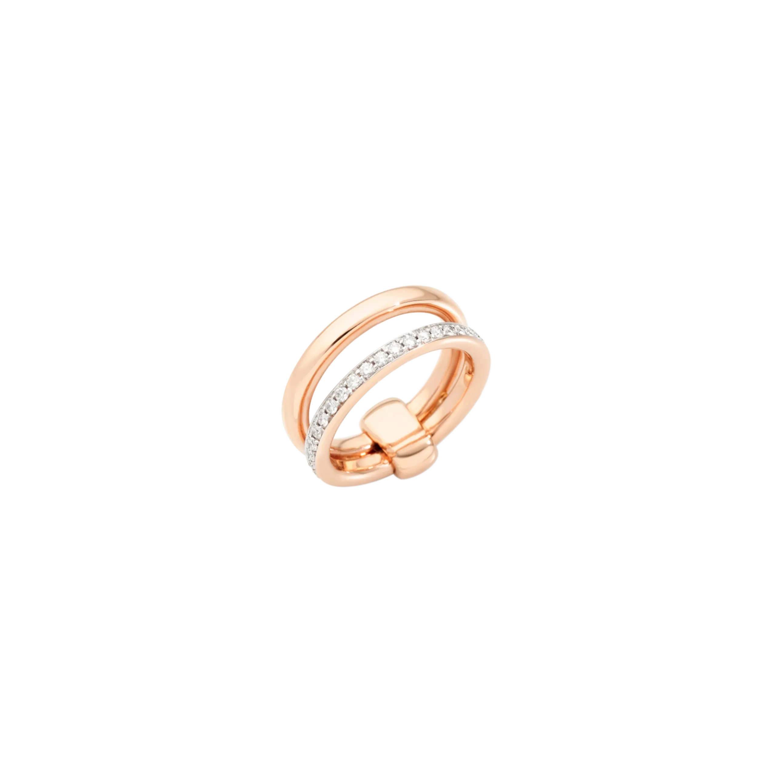 ANELLO A FASCIA ICONICA IN ORO ROSA E DIAMANTI A GIRO INTERO - A.C010/B9O7 - PAC0100O7WHRDB000