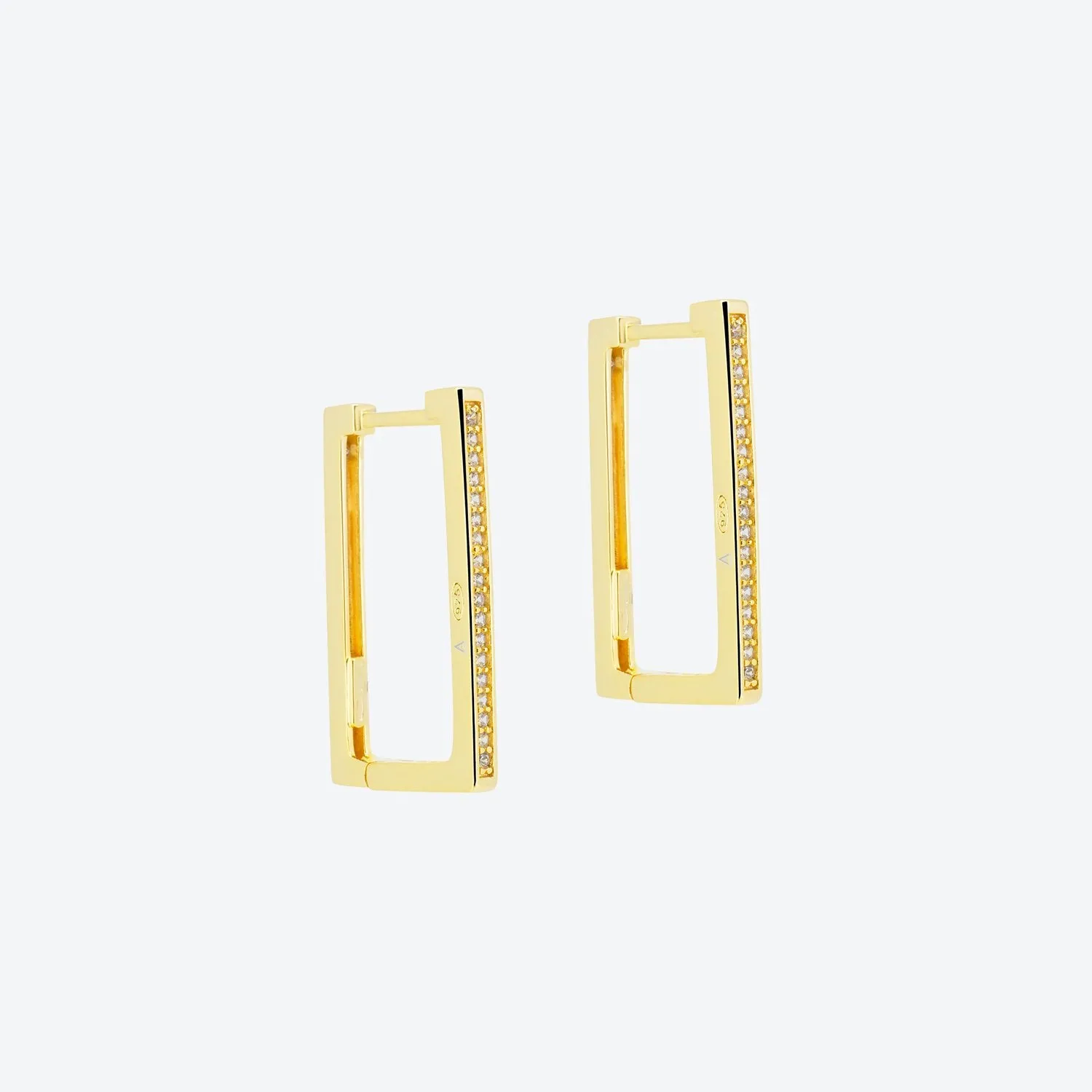 ORECCHINI rettangolari pavé - oro.