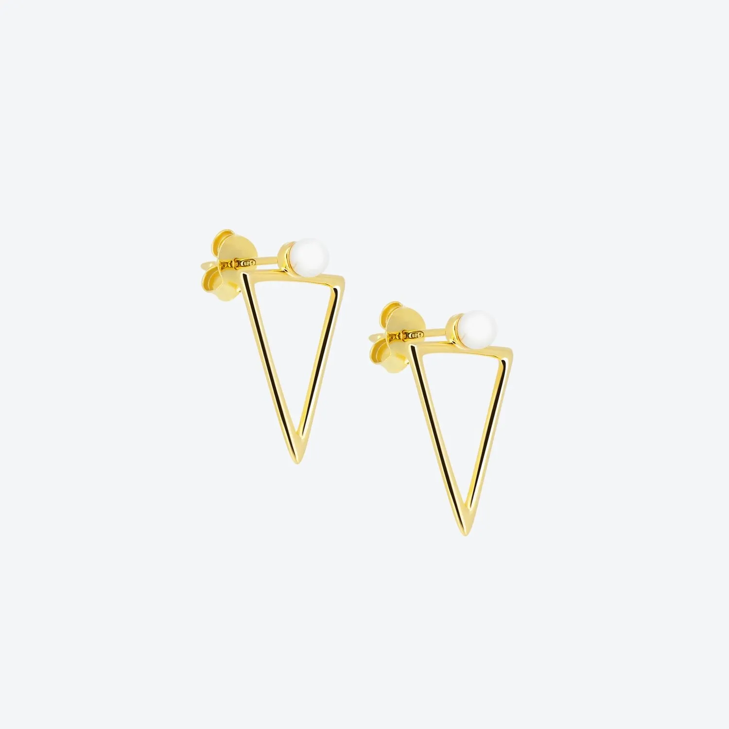 ORECCHINI triangolo e perla - oro