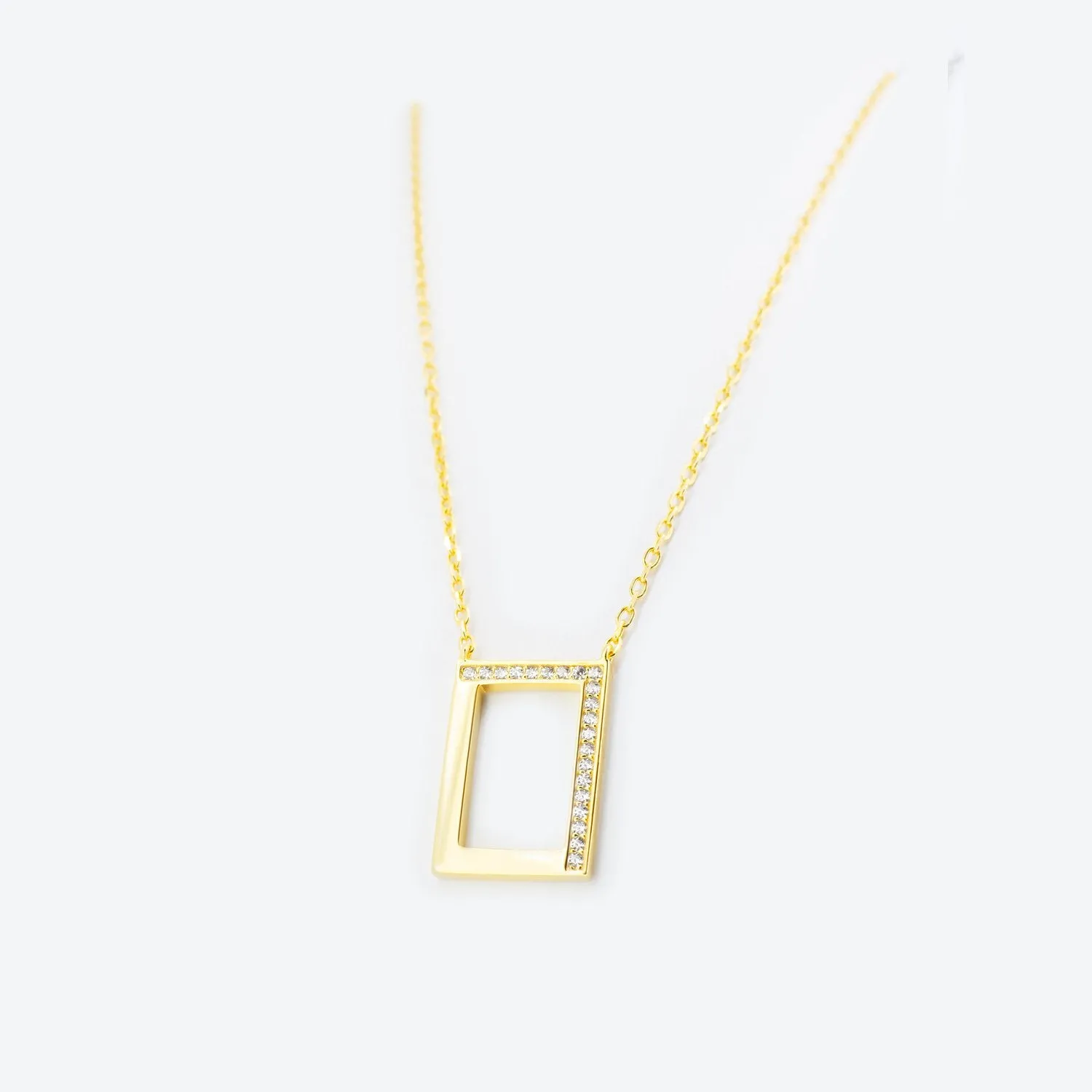 COLLANA con pendente rettangolare - oro