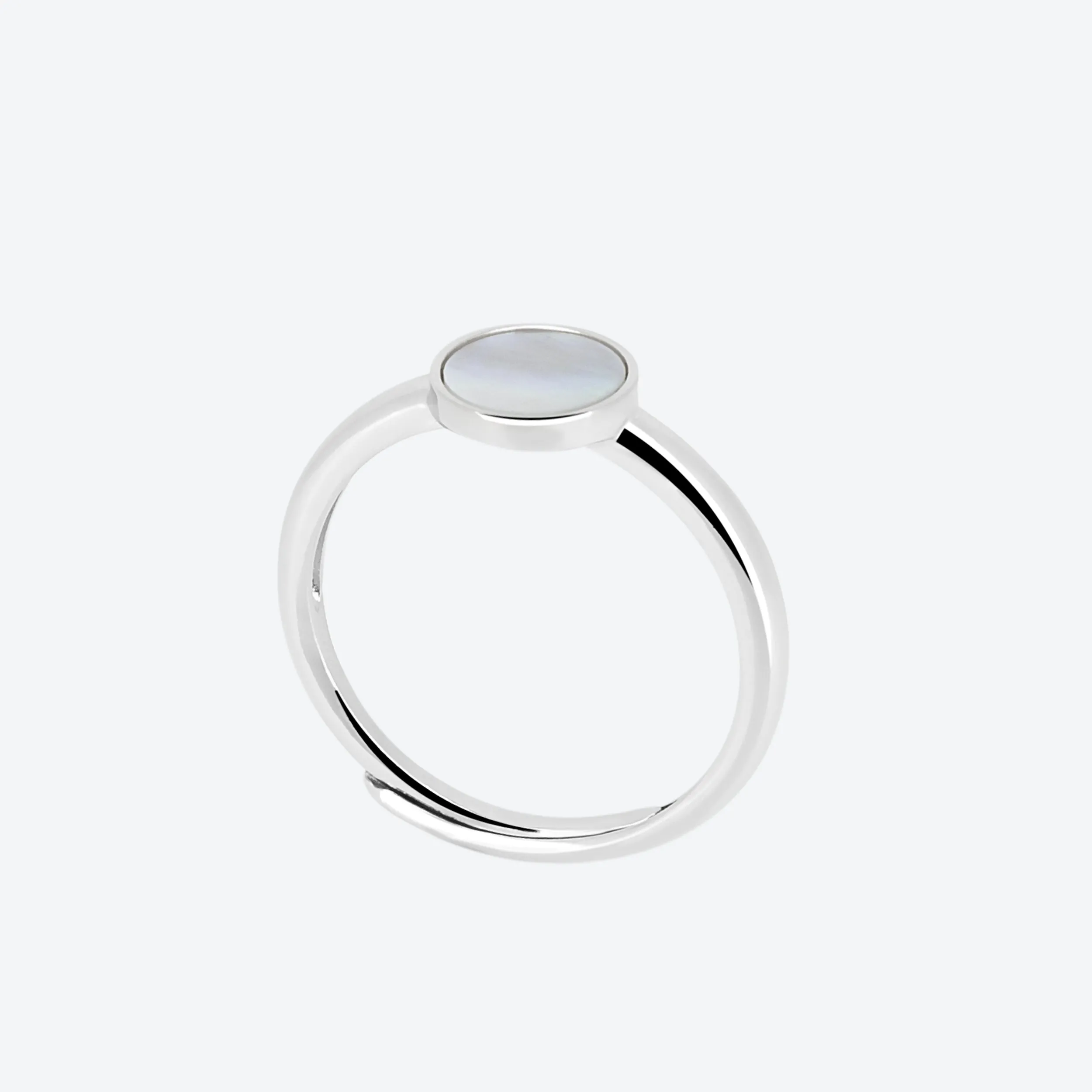 ANELLO con inserto madreperla - argento