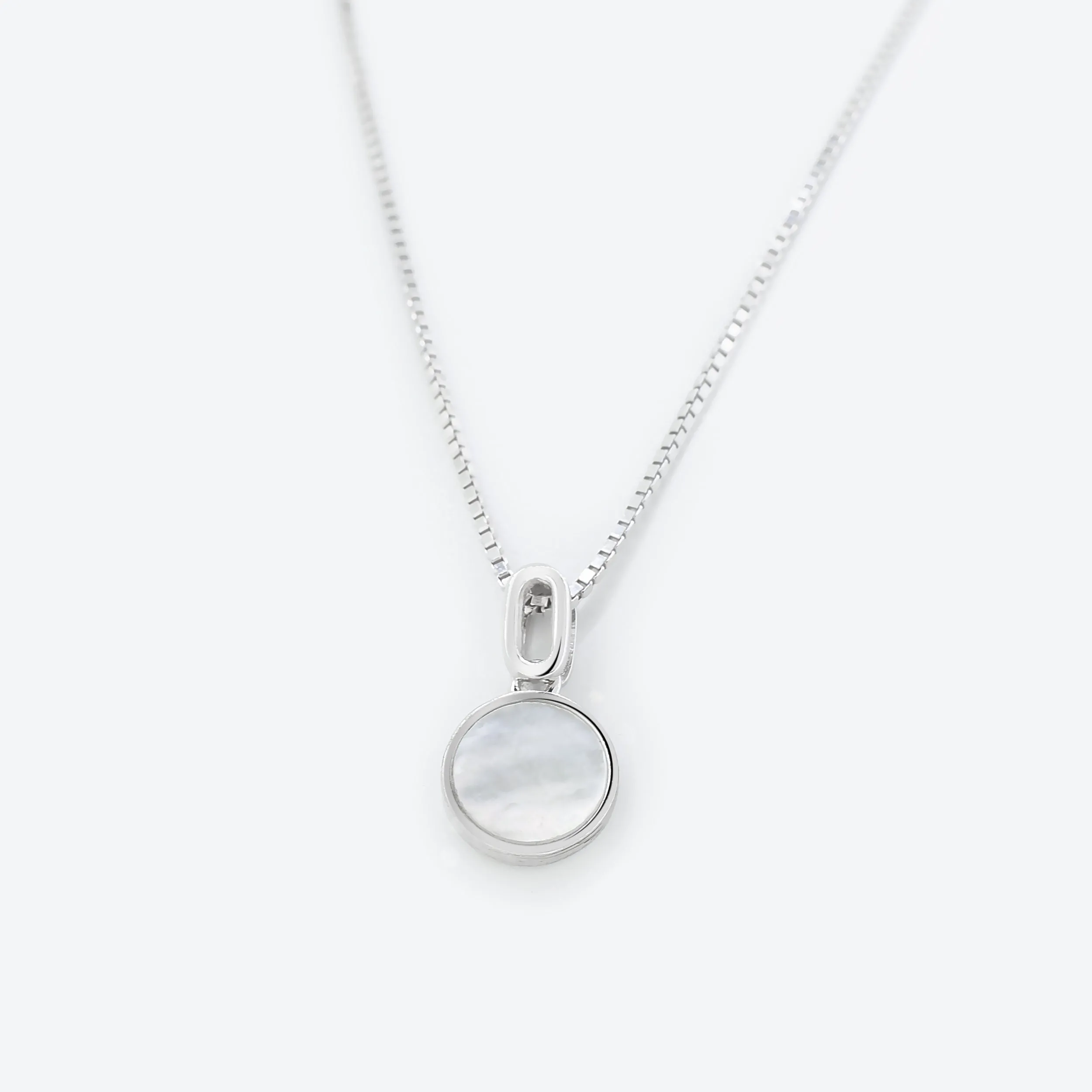 COLLANA con pendente inserto madreperla - argento