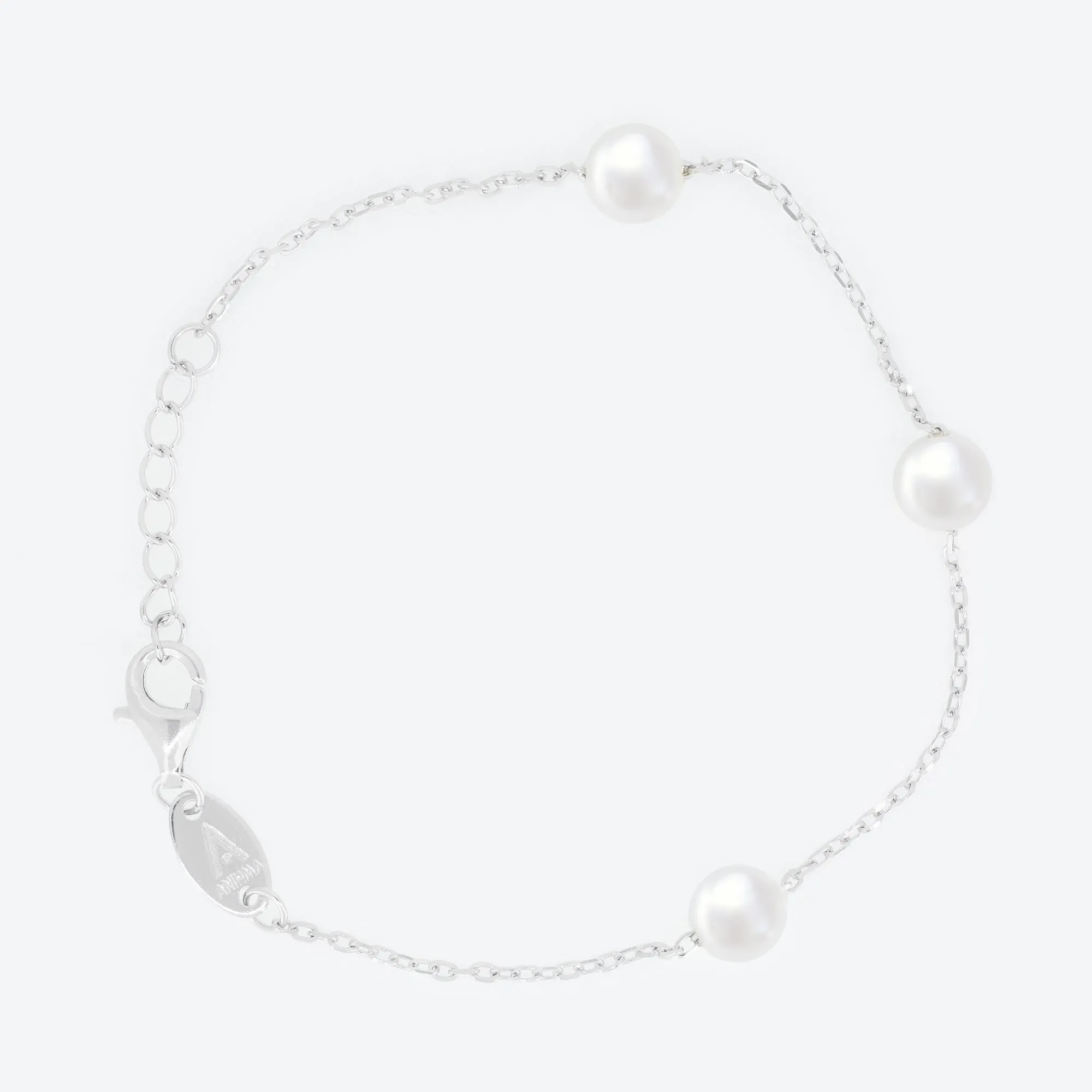 Bracciale catena sottile con perle alternate