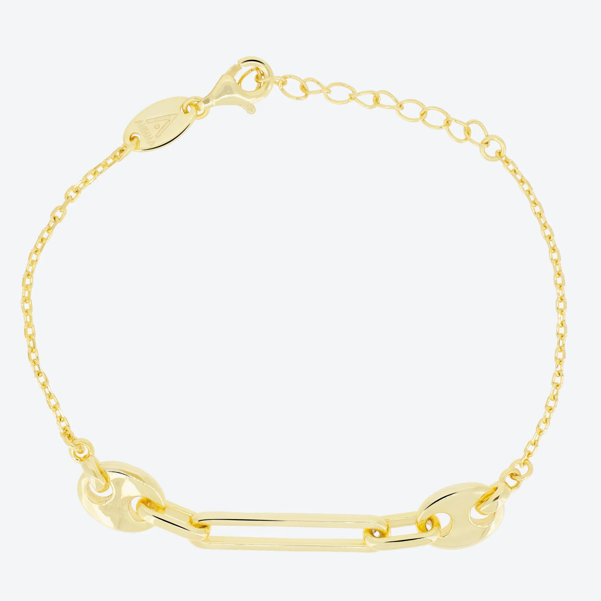 Bracciale con bottoni e catena