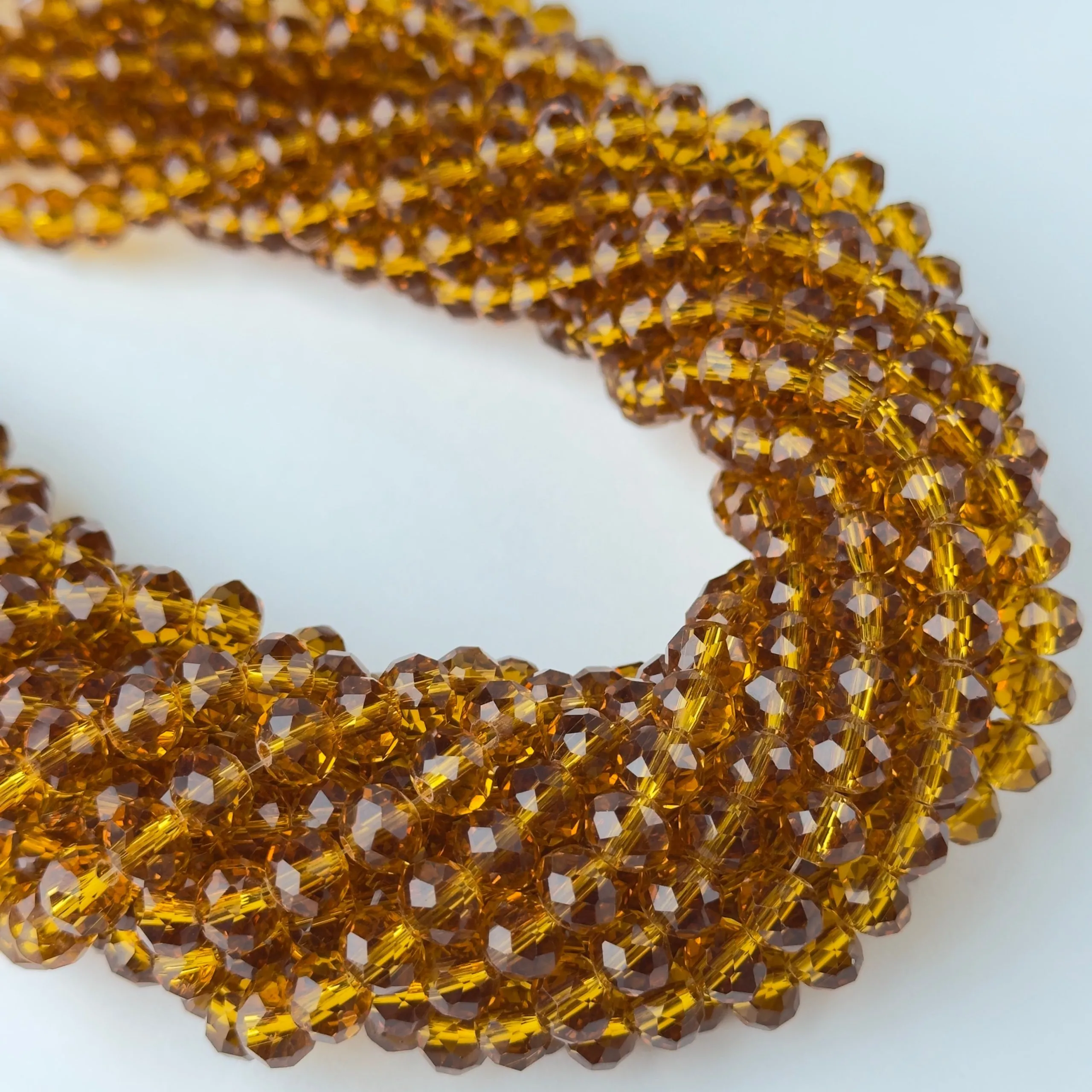 Cristalli Rondella Giallo Ambra Trasparente 8x6mm - 10 Fili | Sarobidy