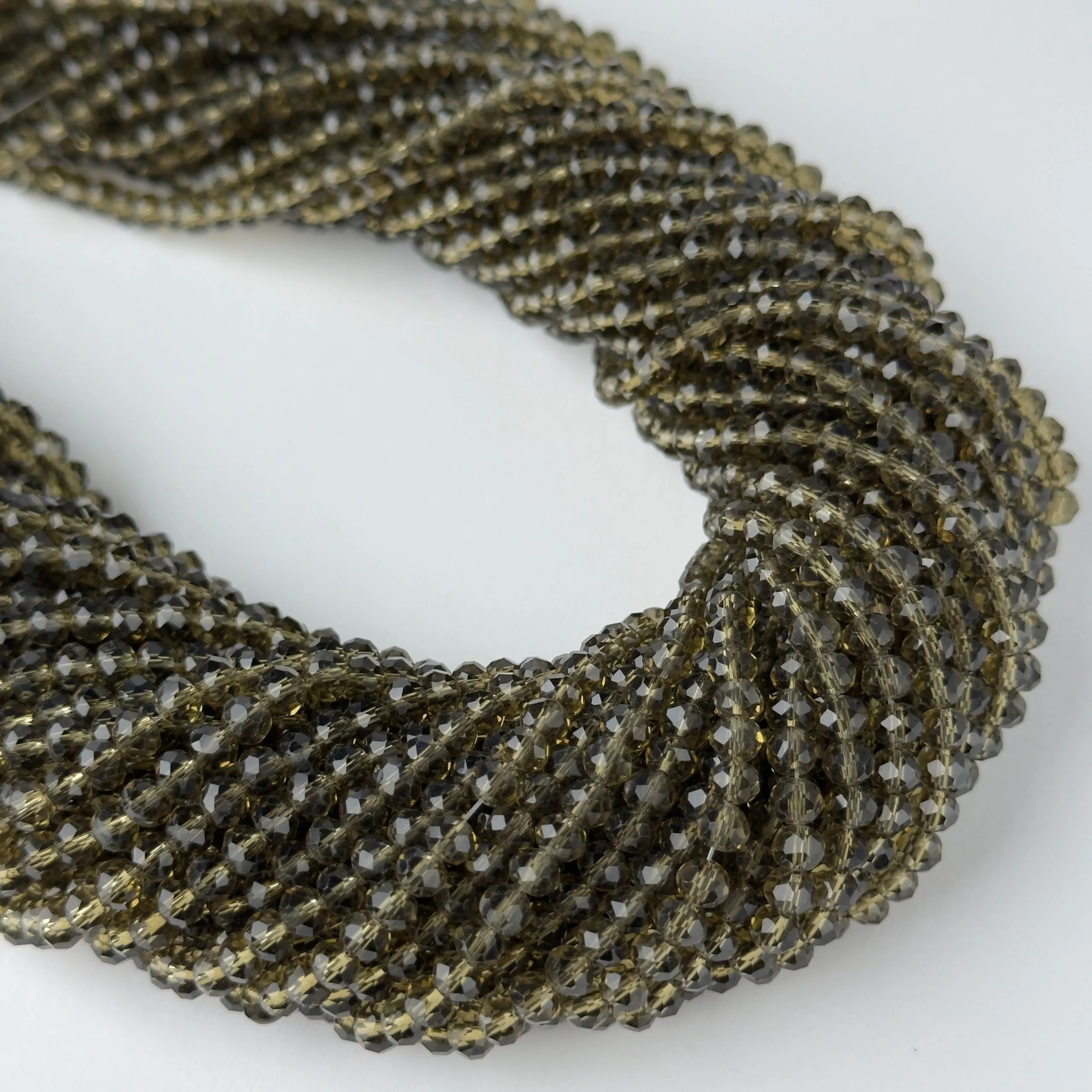 Cristalli Rondella Fumé Trasparente 4x3mm - 10 Fili | Sarobidy