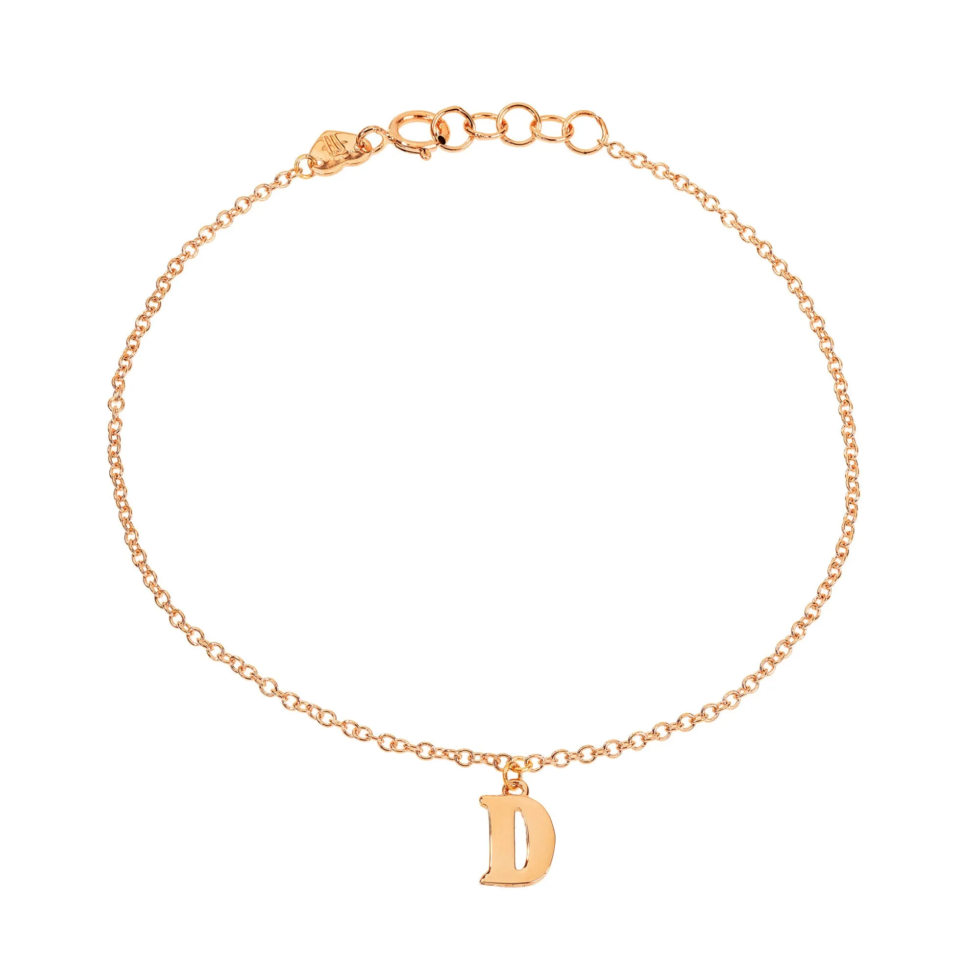 Bracciale catena con lettera iniziale pendente