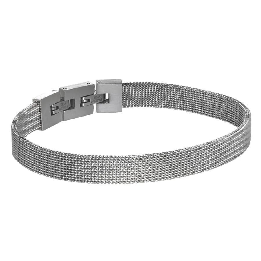 Bracciale alto in acciaio maglia mesh