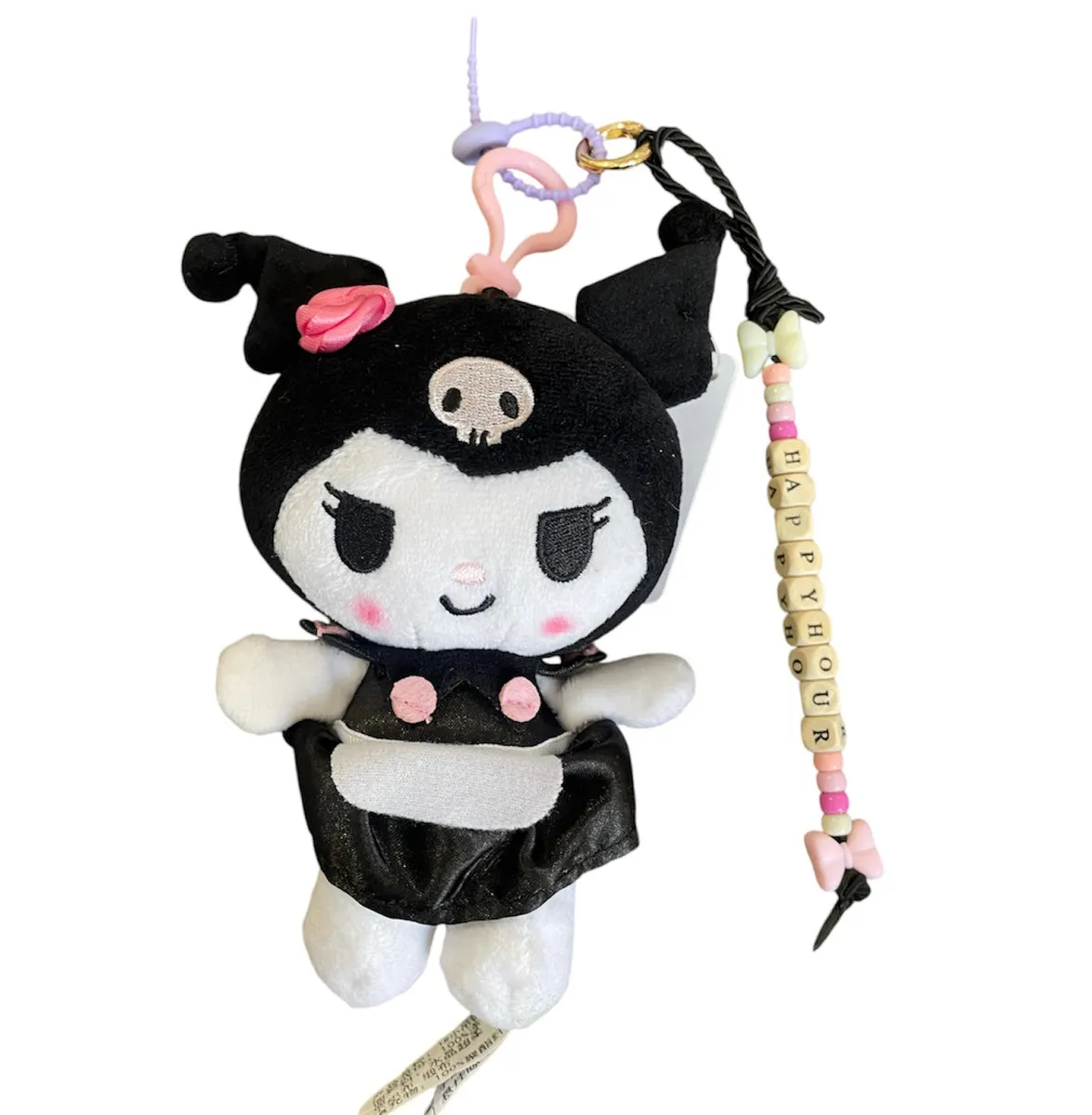 Portachiavi e applique borsa Pimp your Bag Kuromi abitìno nero    in peluche