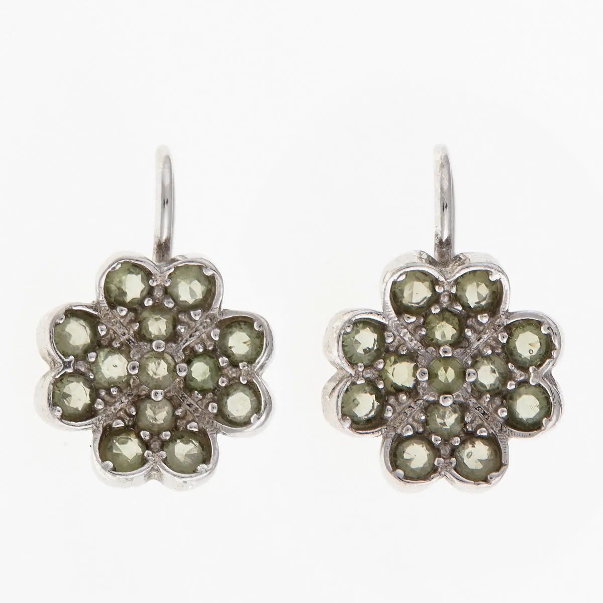 Orecchini in argento con Moldaviti – quadrifoglio 2011-4