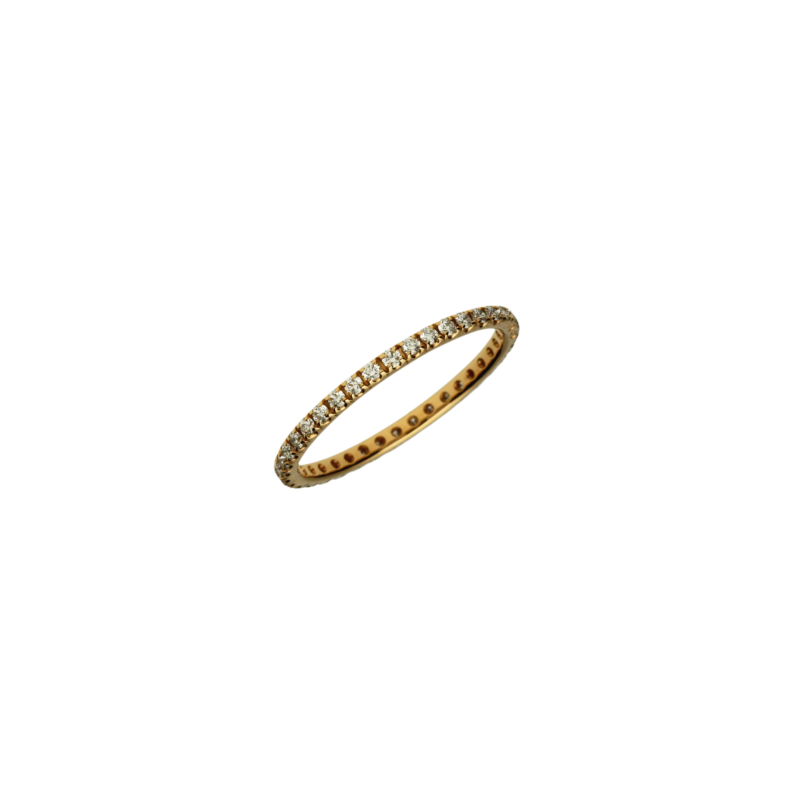 Veretta a giro intero in oro rosa e diamanti bianchi - AN1050RB