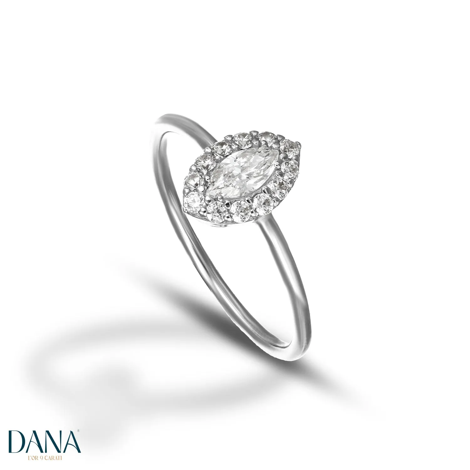 Anello da donna con Swarovski taglio marquise oro 9 carati DANA L'OR 9