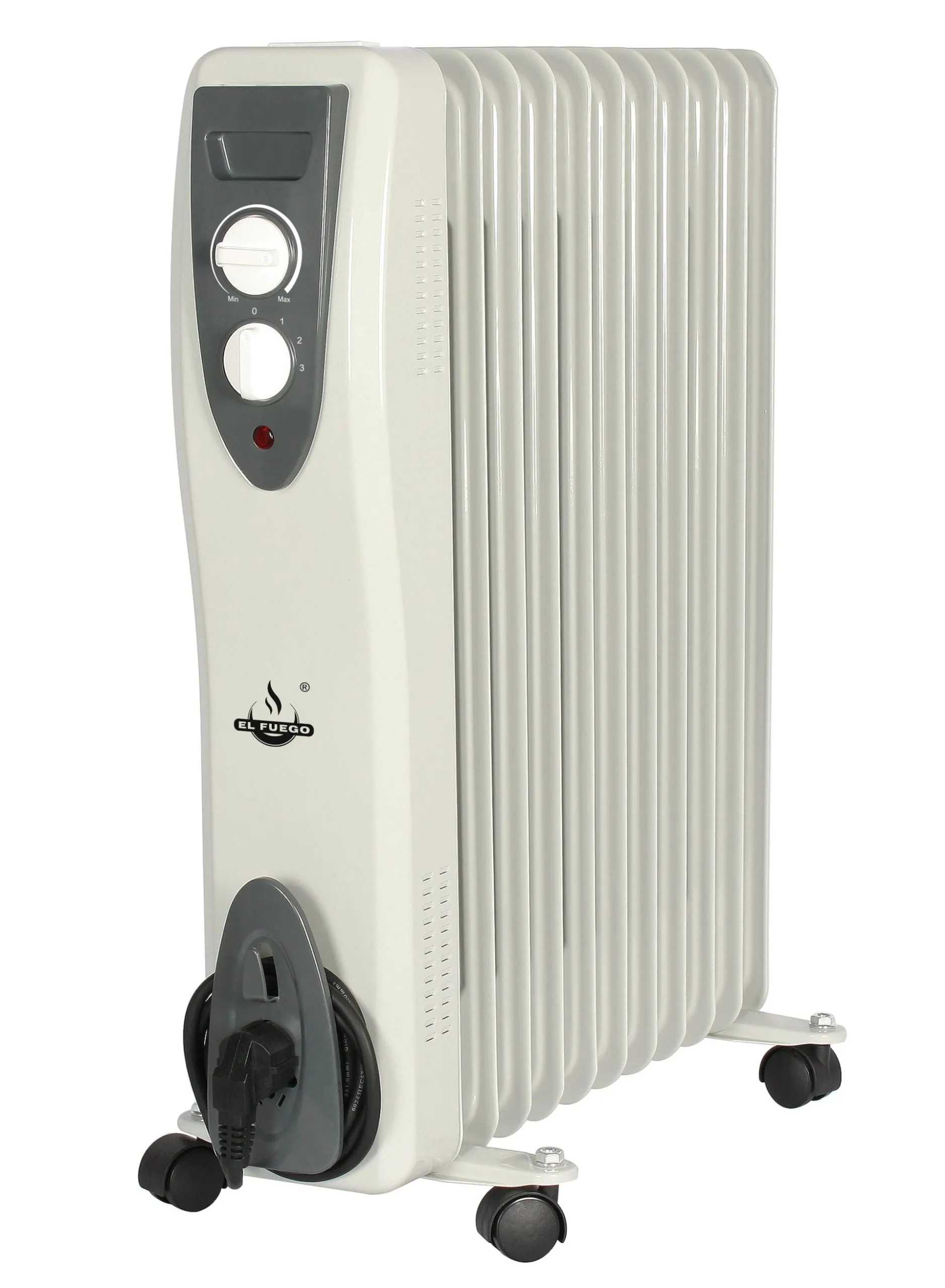 El Fuego Mobiler Elektro-Ölradiator AY7024, 11 Rippen weiß, 2500 Watt
