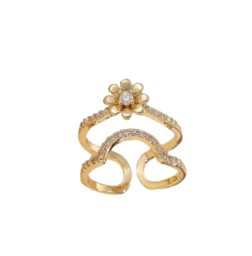 Anello Melory per unghia crystal fiore   e punto luce   due varianti colore