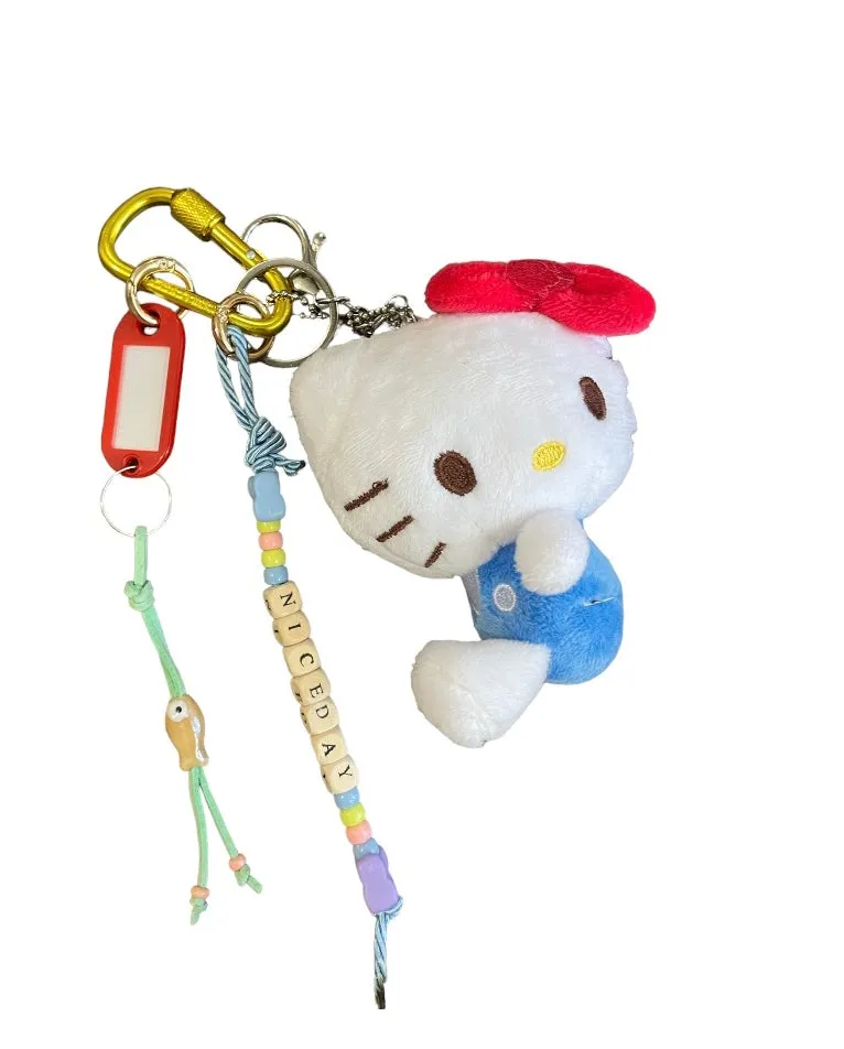 Portachiavi e applique borsa Pimp your Bag Hallo kitty  in peluche