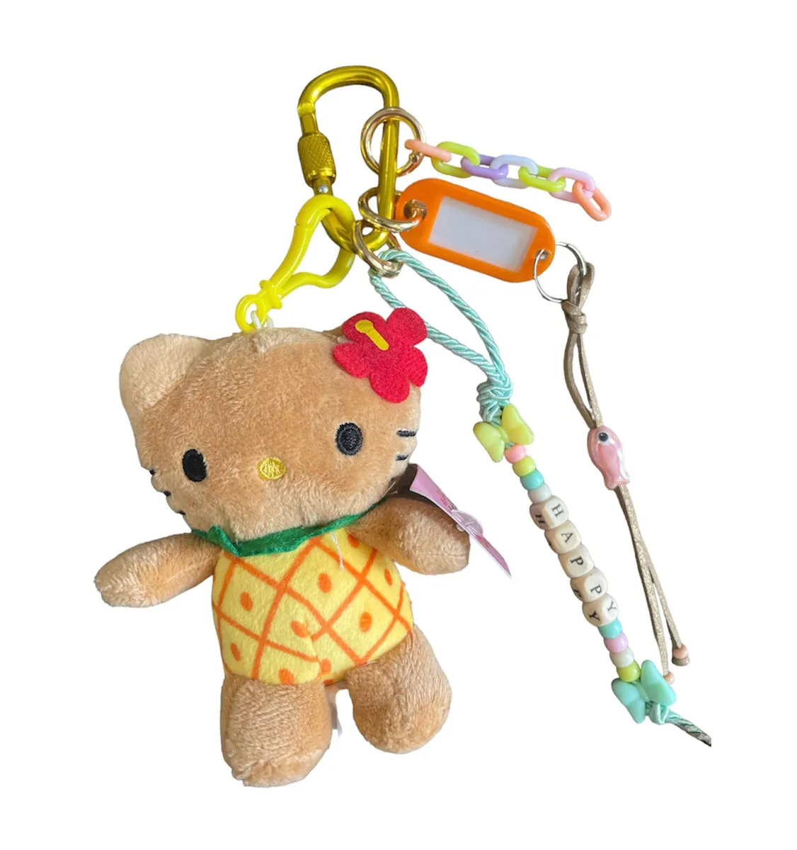 Portachiavi e applique borsa Pimp your Bag Hallo kitty Hawaii  pinapple   in peluche