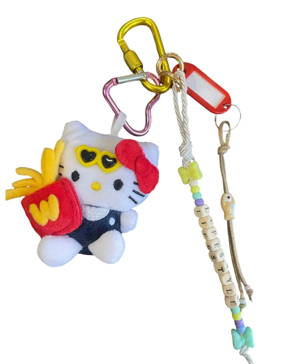 Portachiavi e applique borsa Pimp your Bag Hallo kitty patatine fritte   in peluche