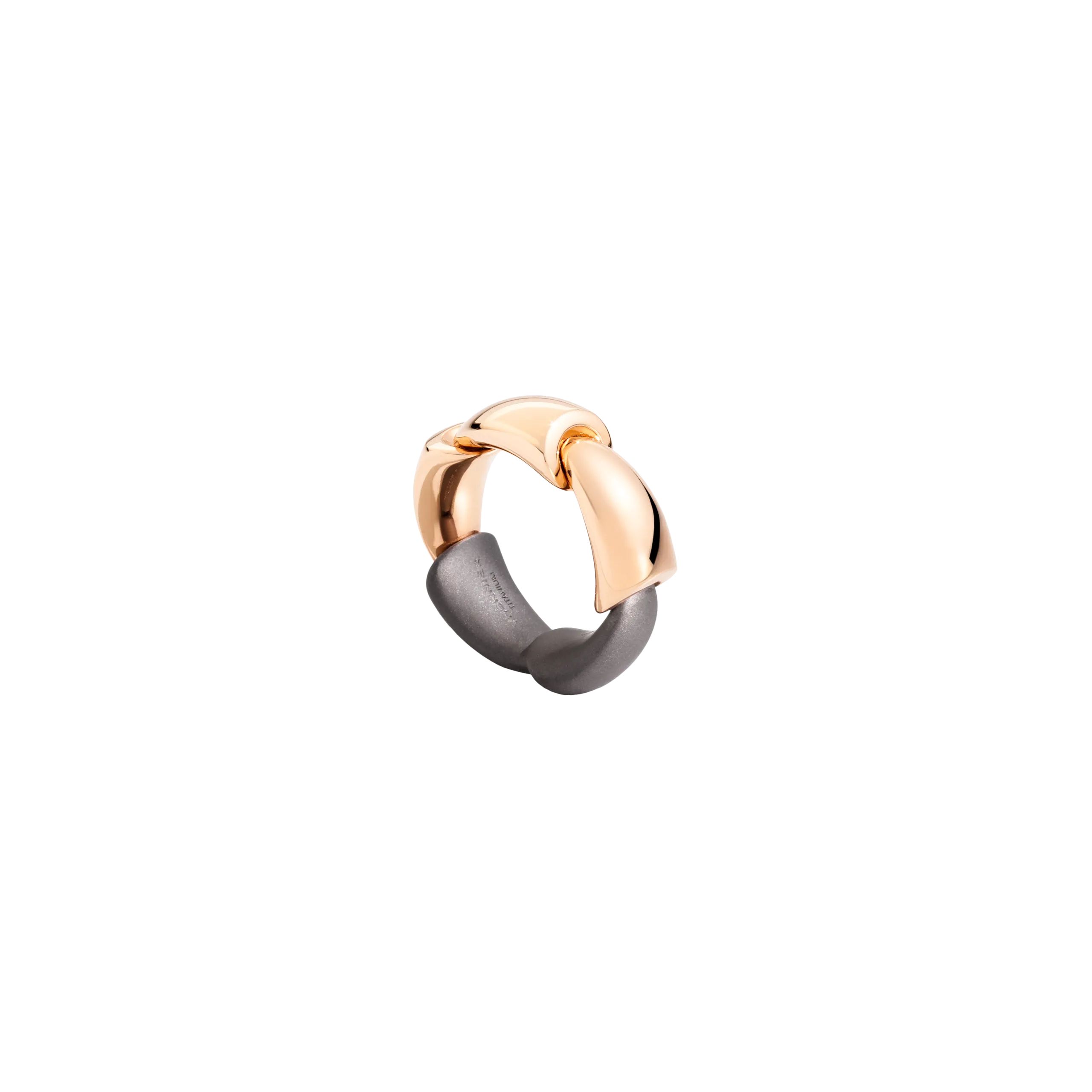 ANELLO CALLA IN ORO ROSA 18K E TITANIO - T01652A103