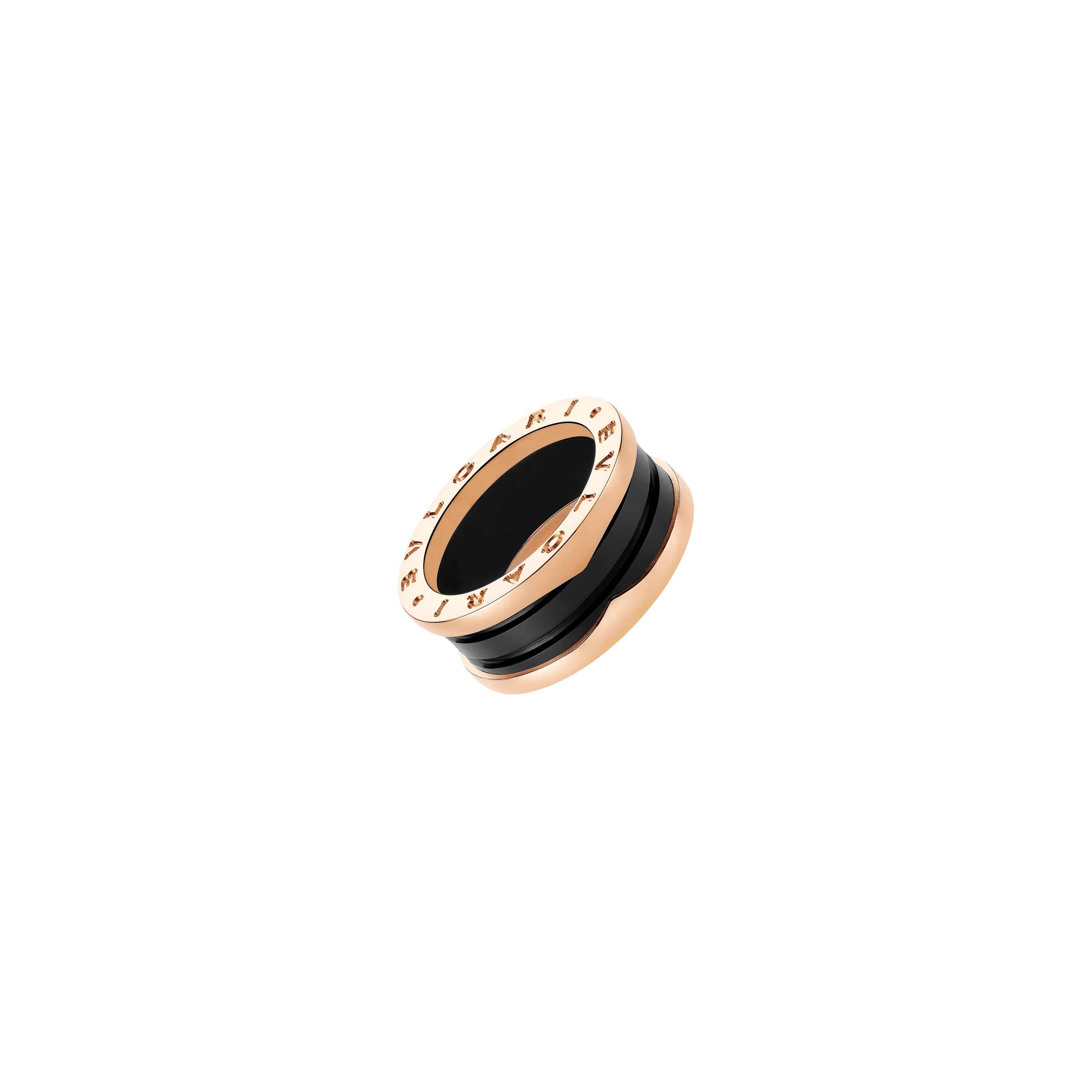 ANELLO B.ZERO1 IN ORO ROSA E CERAMICA NERA - AN855962 - AN855962