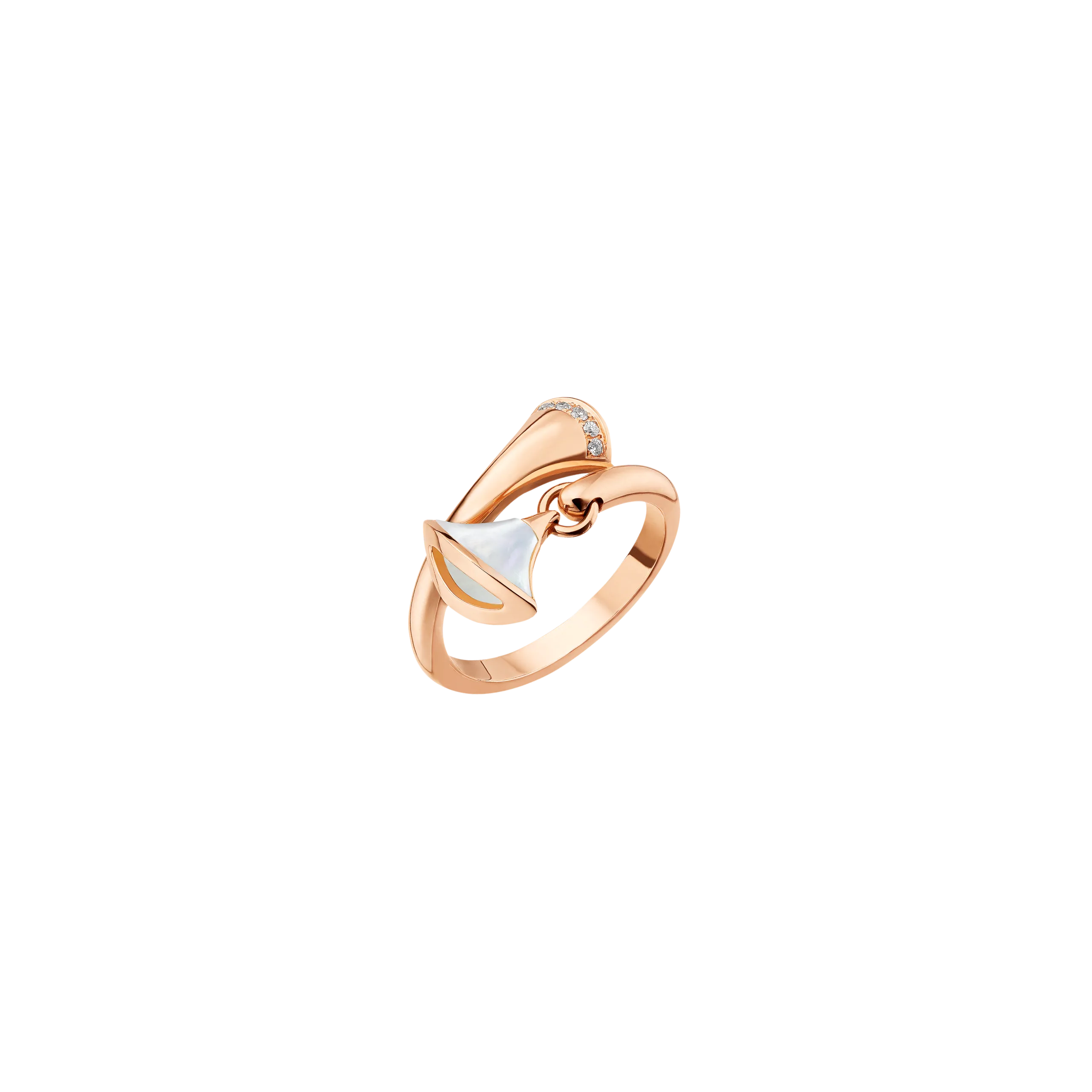ANELLO DIVAS' DREAM IN ORO ROSA CON MADREPERLA E PAVÈ DI DIAMANTI - AN857333 - AN857333