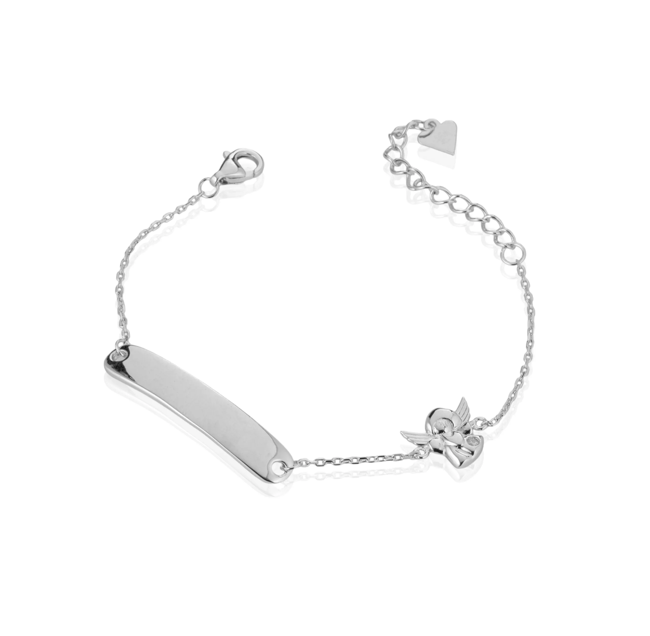 Bracciale baby targa con angelo
