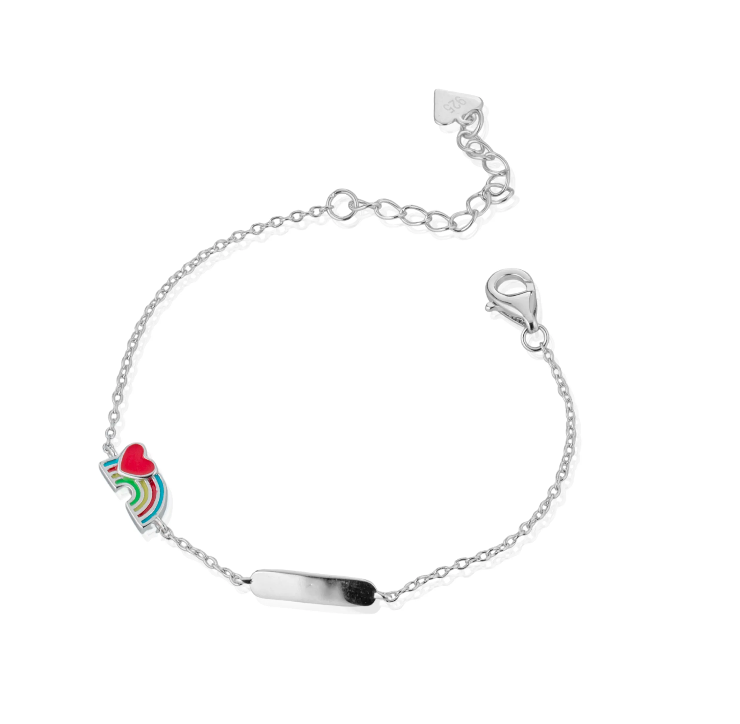 Bracciale baby targa con arcobaleno
