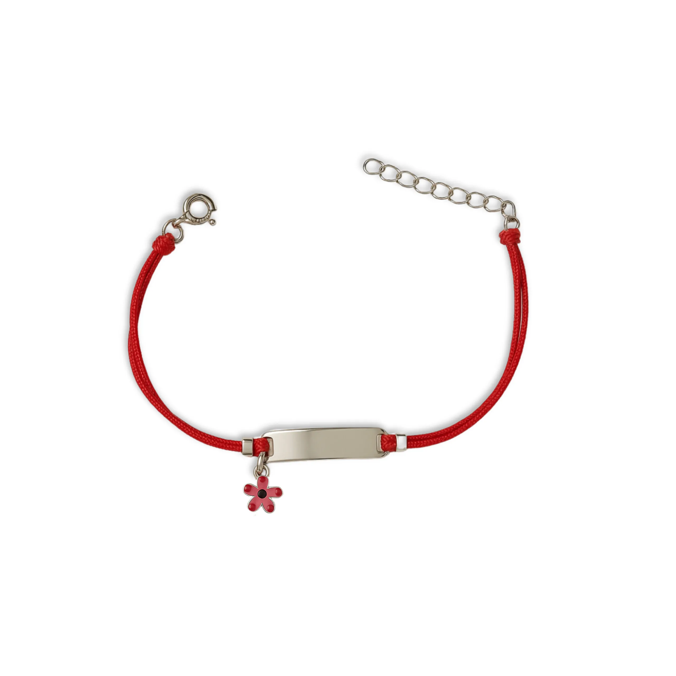 Bracciale baby targa con fiore